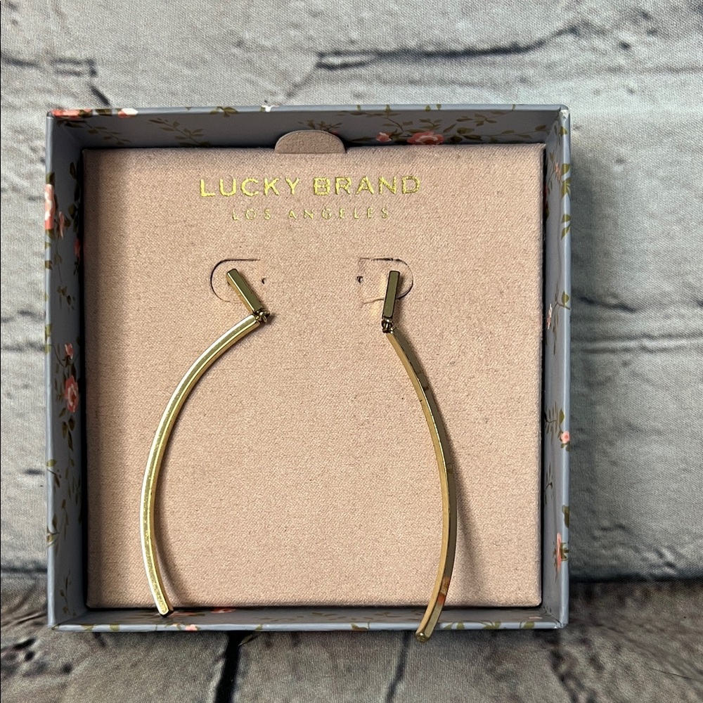 * Lucky Brand Curved Gold Earrings